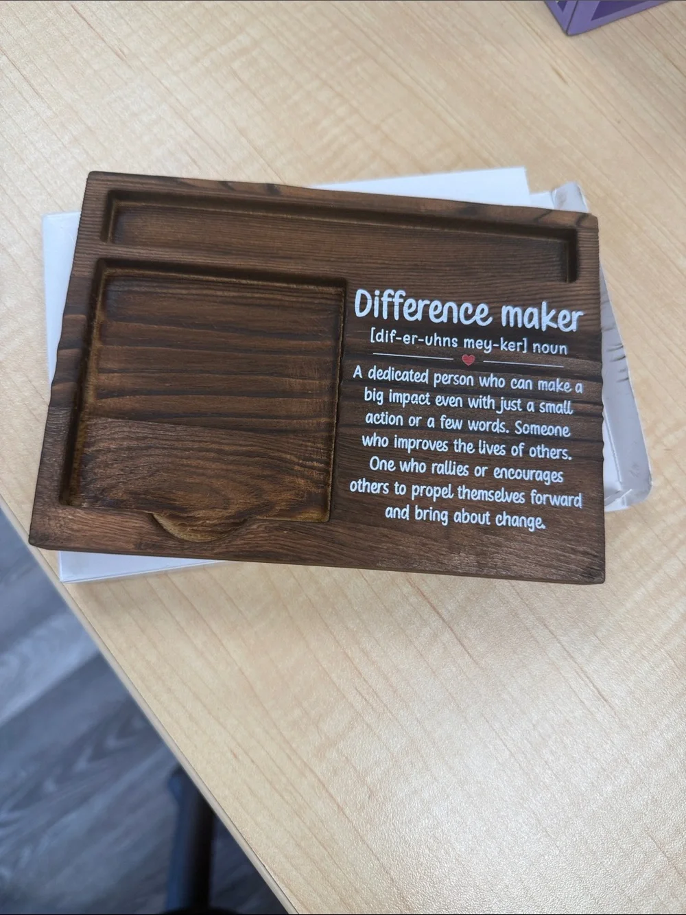 Difference Maker Wooden Valet Tray - Brown - NWT